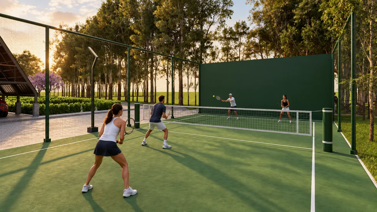 Render referencial de la cancha deportiva proyectada.