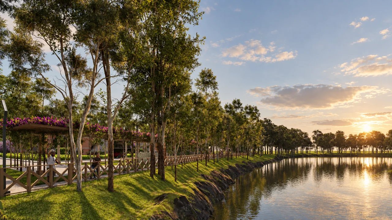 Render referencial del Malecón Andabamba integrado al paisaje natural.